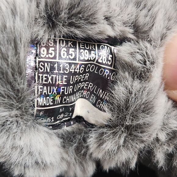 BOBS by Skechers Womens Gray Faux Fur Lined Slippers Shoes Size US 9.5 EU 39.5 - Picture 11 of 12